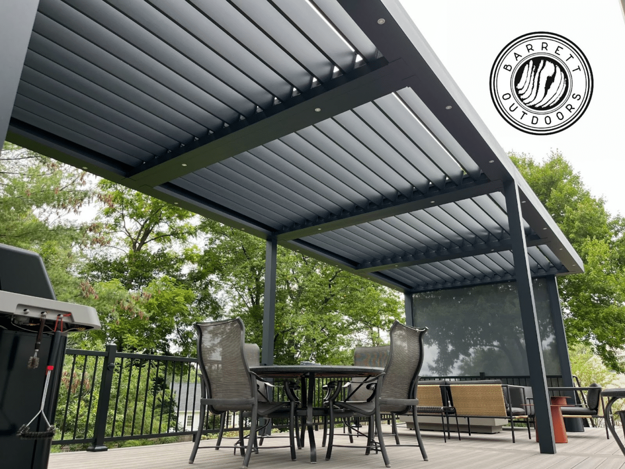 Photo of louvered pergola roof - Covered deck builders in New Jersey