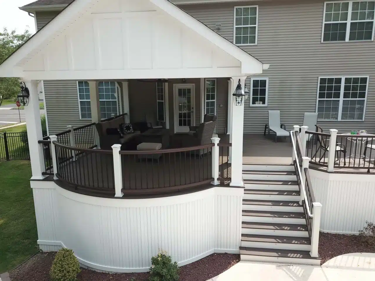 Covered curved deck ideas - Curved Deck Builders in New Jersey