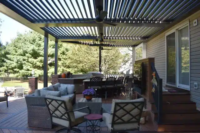 deck covered with a pergola