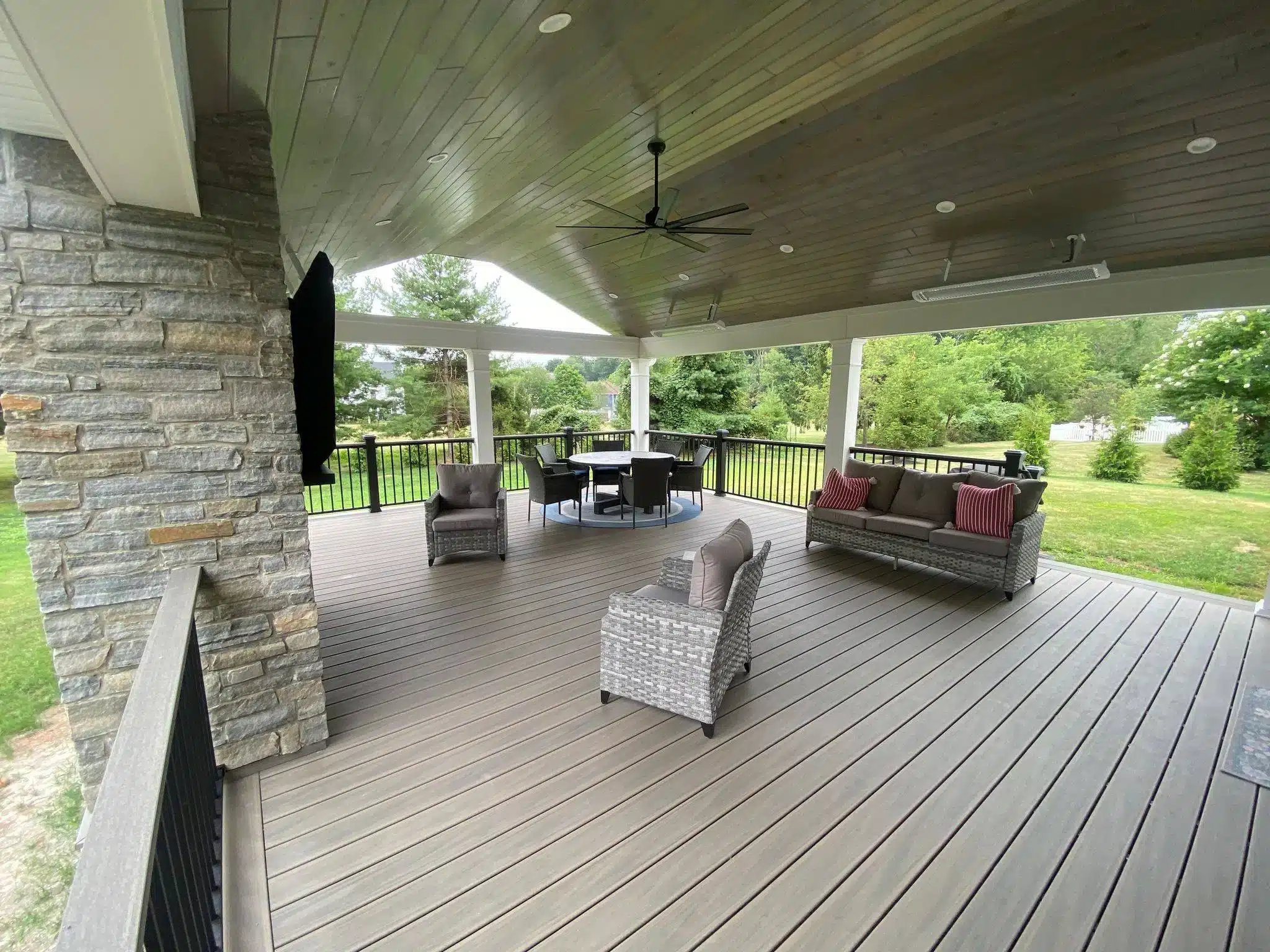 Photo of a deck used in a post that explains the cost of a decking project