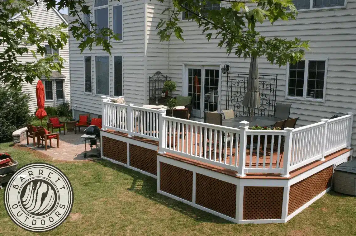 photo of a custom deck with deck railing - outdoor living features - Custom Deck Railings Contractor near me