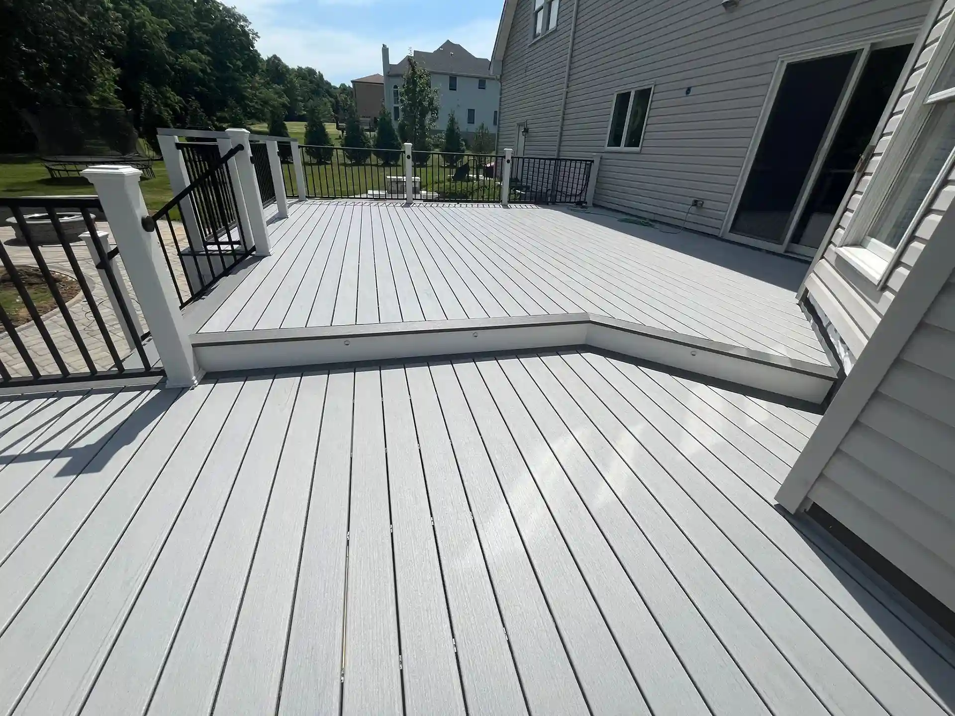 photo of a multi-level composite deck - Best decking materials